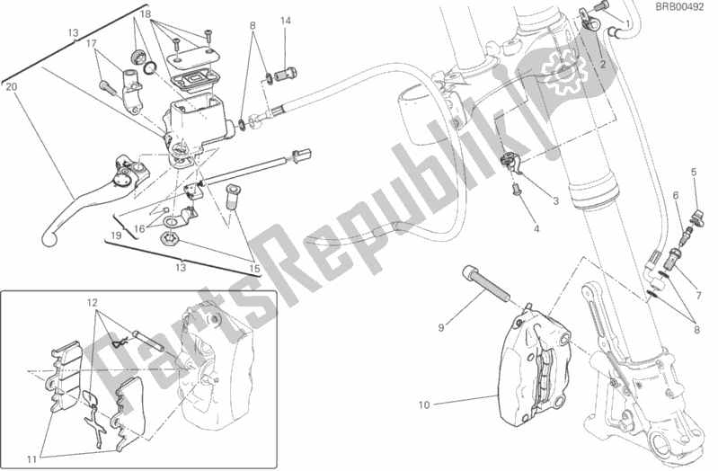 All parts for the Front Brake System of the Ducati Scrambler Classic Brasil 803 2016